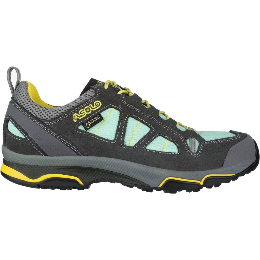 Asolo Gore-Tex GTX Megaton GV Waterproof Leather Hiking Shoes Gray Yellow 8